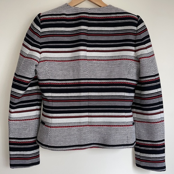 ZARA | Black white red collarless structured jacket - Picture 9 of 9